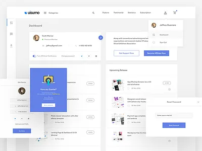 UISuMo user dashboard account admin blog dashboard edit password profile search ui uisumo user dashboard web design
