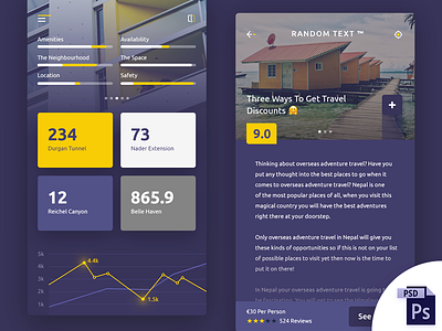 Random App Design 2/2 (PSD DOWNLOAD) android app application design gui interface ios mobile ui user