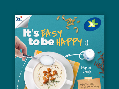 XL - I want you to be happy day advertising campaign digital imaging doodle food fun happy layout poster print typography xl