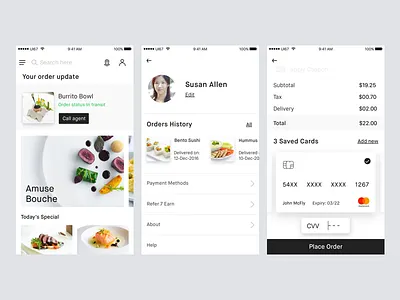 Food Delivery app concept II app delivery food kit minimal ui white