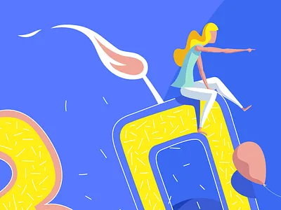 30's Birthday - Zoom ! 30 birthday card gift happy illustrator invitation little people