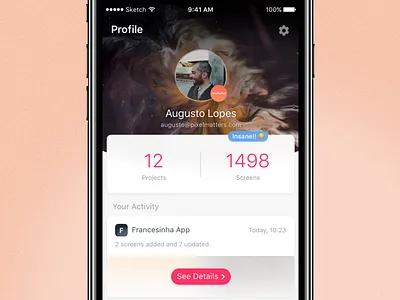 Profile Screen app avatar cards design games invision ios mobile profile prototypes ui ui daily