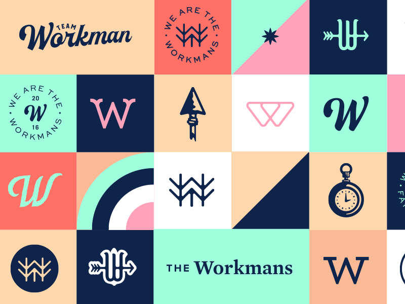 The Workmans Brand badge brand design family logo pattern photography tree w workman