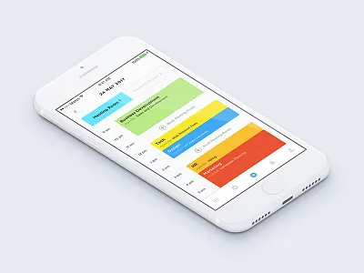 Day schedule UI app meetings minimal mobile ui ux