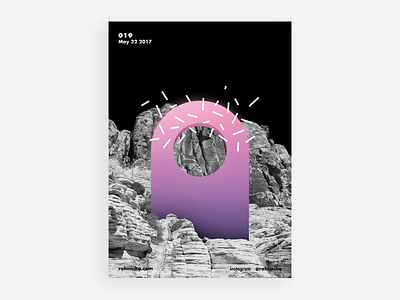 Day 019 circle colorful daily donut doughnut graphic design monument mountain pixel poster rocks vector