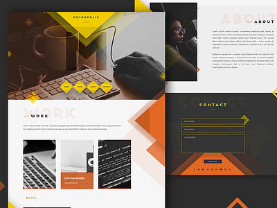 Metropolis personal portfolio template design personal portfolio template ui design