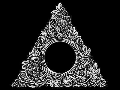 Wine icon bw grapes illustration label vines wine