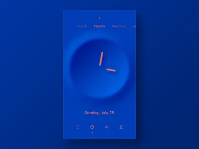 Dark Blue Clock alarm app blue clear clock concept minimalist simple ui freestyle what if