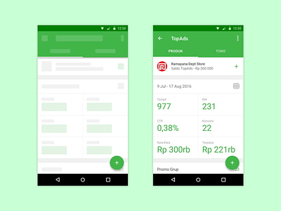 Dashboard GroupAds v1.0 android app dashboard flat design material design mobile app ui