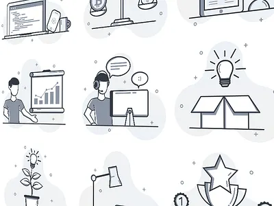 Icon Illustrations adobe illustrator icon illustrations stroke. minimal