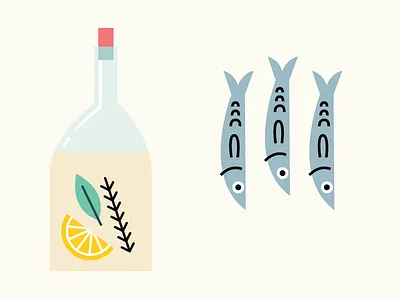 Deli charucterie deli food gourmet illustration ingredients market menu olive oil sardines