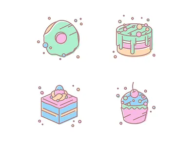 Most important meal of the day cake cupcake dessert donut icons illustration muffin pastel svg vector