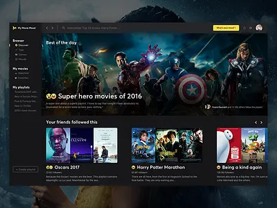 My Movie Mood - Home app application desktop home imdb mood movie tmdb