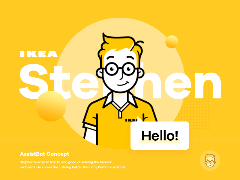 IKEA Online Experience Concept – Stephen the AssistBot bot catalogue chat e commerce furniture ikea interior item landing product redesign shop