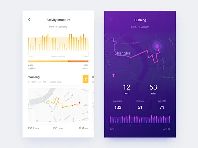 Fitness app #5 android app clean color fitness icon ios rate run setting ui ux