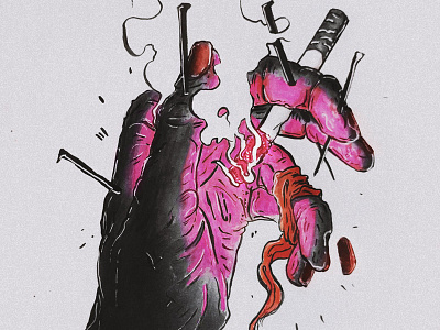 Smoke Up art copic grain hand illustration ink moleskine nail neon print sketch smoke
