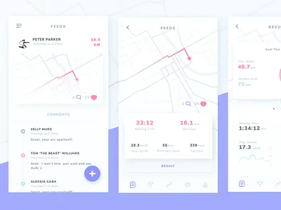 Biker's Tracking App android app biker challenge clean mobile social timeline tracker ui