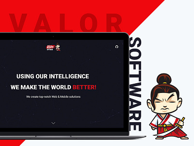Valor Software - corporate website angular corporate dark landing portfolio red software valor
