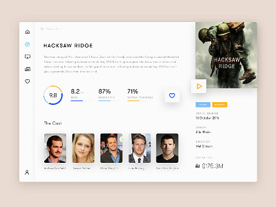 Movie Details android app dahboard imdb iphone movies rating streaming tv show ui ux youtube