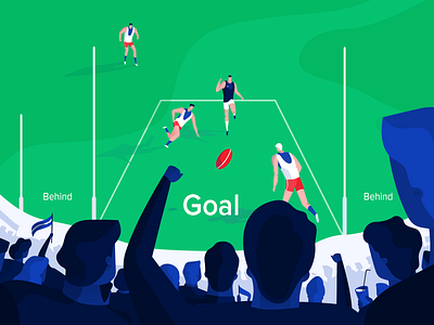 Illustration for a Australian Football League character download freebies gradient green icons illustration invite ios sport stroke web