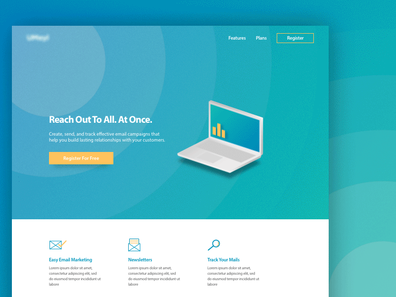 Landing Page - Email Campaign animation design gif gradient home page isometric landing page minimal template web design website