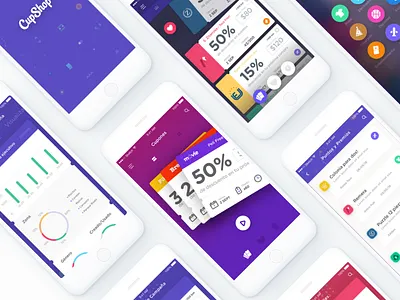 Cupshop - Discount Coupons categories color colorful coupons cupshop discount funny gamification list rounded ticket violet
