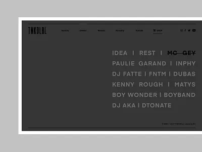 TNKDLBL Artists artists hip hop label music redesign simple