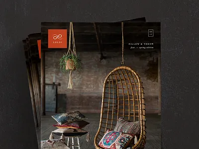 pillow & throw cover catalog cover layout minimal print rugs typography