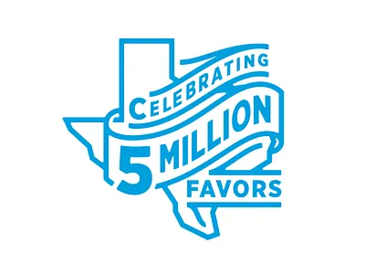 5 Million Favors celebration delivery favor illustration logo texas tshirt