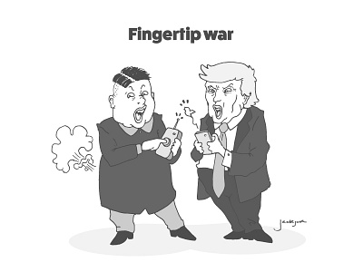Fingertip war, Satire character design editorial political satire spoof trump
