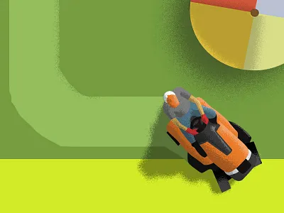 L is for Lawn Care illustration mower summer sun