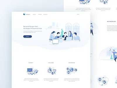 Illustration Header education flat flat design icon illustrasi illustration platform ui work