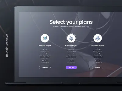 Cesis Creative: Pricing / Plans [WIP] cesis creative creative design creative wordpress theme psd template themeforest tranmautritam wip wordpress theme