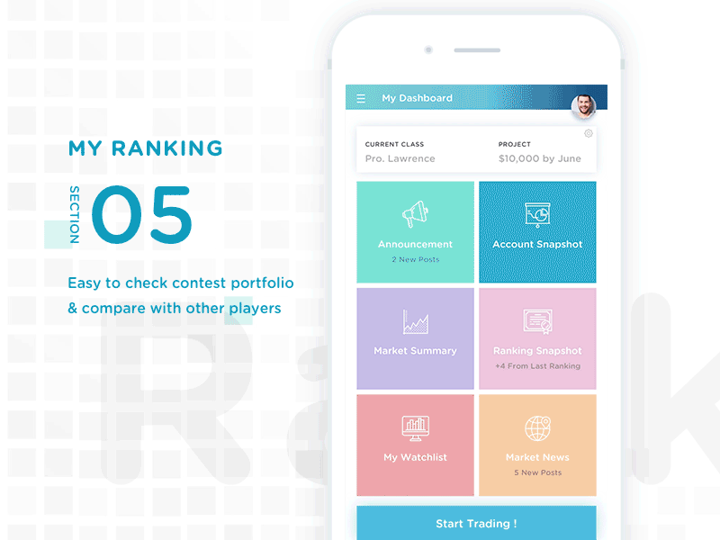 Stock app. - Ranking app dashboard details finance list market mobile phone rankings share stock video