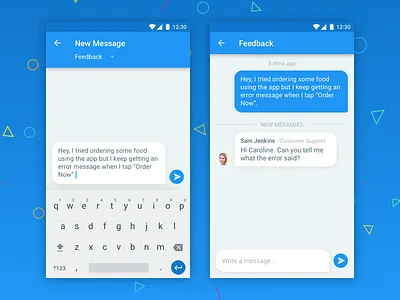 New Chat Styling android apps chat conversation message mobile support