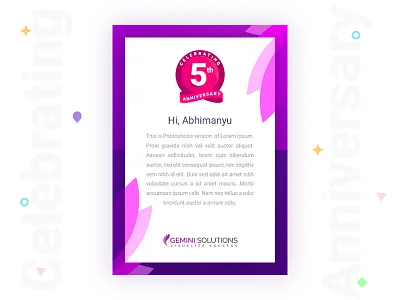 5th Anniversary e-mailer 5th anniversary celebrate clean colourful creative emailer visual