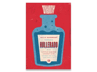 Hollerado Gig Poster bottle gig poster hollerado indie rock misprint potion texture