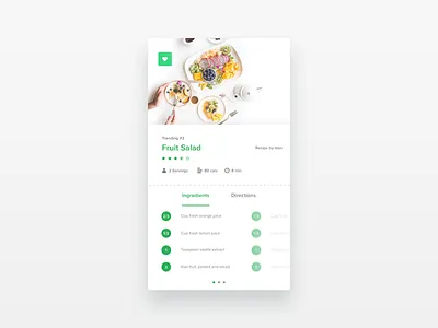 Recipe 040 app daily ui food fruit fruits ingredients interface mobile recipe simple