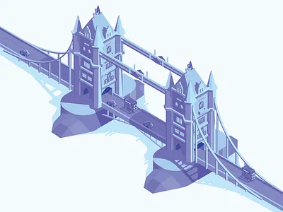 London Bridge bridge illustration iso isometric london