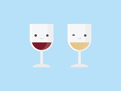 National Wine Day cute face glass illustration national wine day red wine vector white wine wine