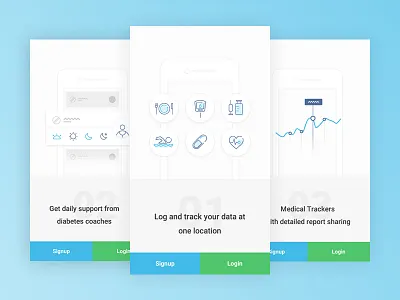 Diabetes Management App analytics app blood diabetes health insulin lifeincontrol medical sugar ui ux vitals