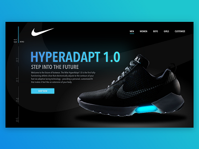 Daily UI #006 concept dailyui navigation nike shoe web