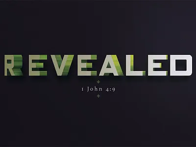 Revealed 3d christian dark green type typography