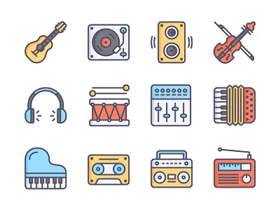 Music Icons Color free icon