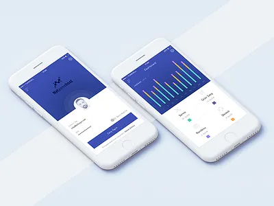Finance Management App app blue clean finance flat management material