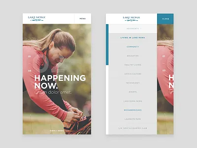 Lake Nona Concept Mobile View contact form design expand hero home navigation page side nav site slide transition web