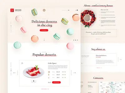 Confectionery house cake card desserts food restaurant section store sweet ui webdesign