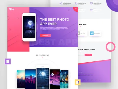 App Landing Page Design V6 clean gradient gradient landing page landing page mobile app mobile app landing page mobile design rono web landing page design