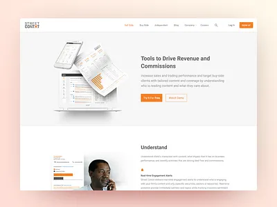 Street Contxt marketing site revamp digital product feature page finance fintech landing page product page software web design website
