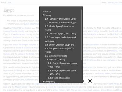 Idea: Wiki Table of Contents creative idea simple ui user experience ux wiki